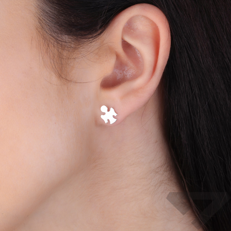 Kolczyki srebrne z aniołkiem