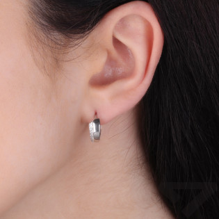 Kolczyki srebrne kółka z rzędem cyrkonii