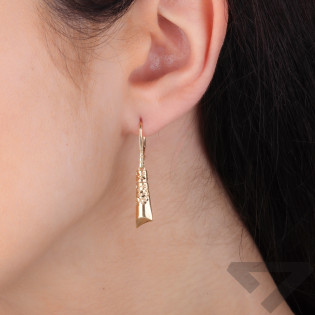 Kolczyki złote ażurowa pałka