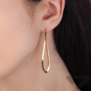 Złote Kolczyki Owalne Skręcane Kółka - JubilerSezam.pl