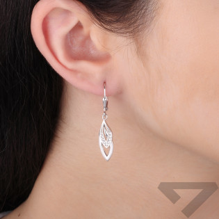 Kolczyki srebrne łezka z cyrkoniami