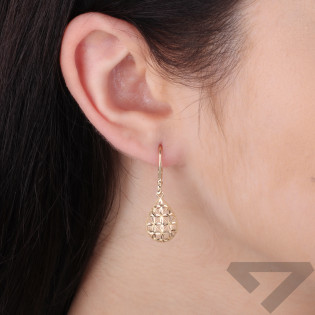 Kolczyki złote ażurowa kropla