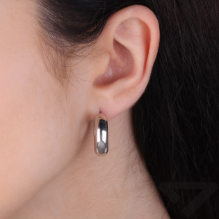 Kolczyki srebrne kółka rurka płaska