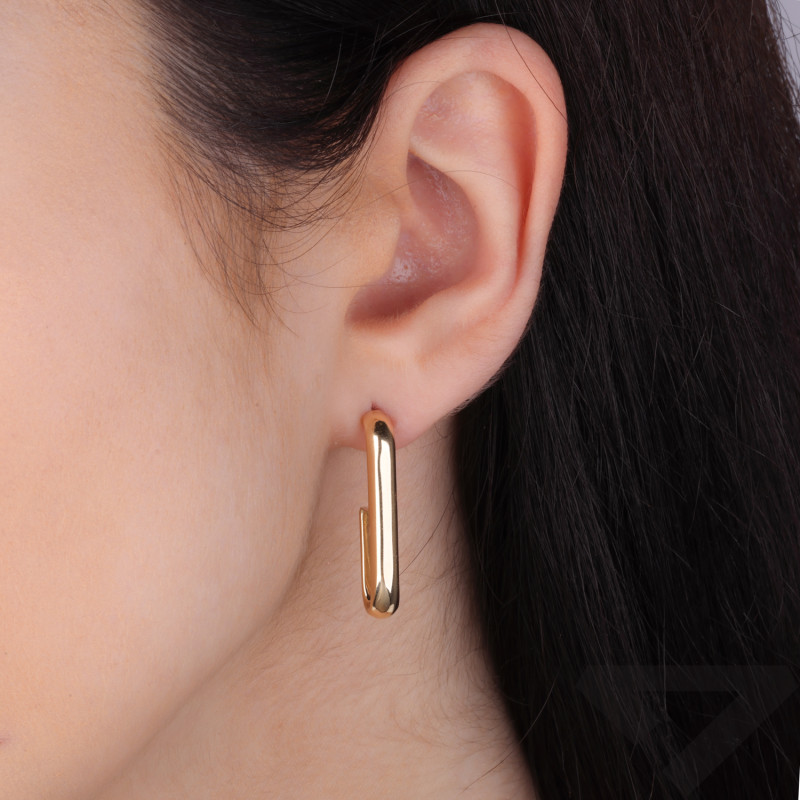 Kolczyki złote owalne półkółko  próba 585