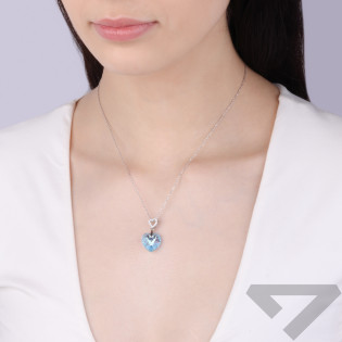 Naszyjnik srebrny SPARK serce z kryształem