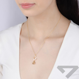 Naszyjnik pozłacany SPARK z żółtym kryształem