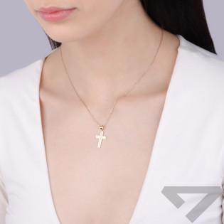 Złoty Krzyżyk Żłobiony - Klasyczny i Subtelny - JubilerSezam.pl