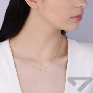 Kolczyki złote z białą cyrkonią