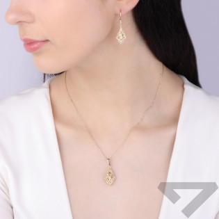 Złota Zawieszka Romb z Ornamentem - JubilerSezam.pl