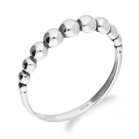Pierścionek srebrny kulki bead blask SZ334 próba 925
