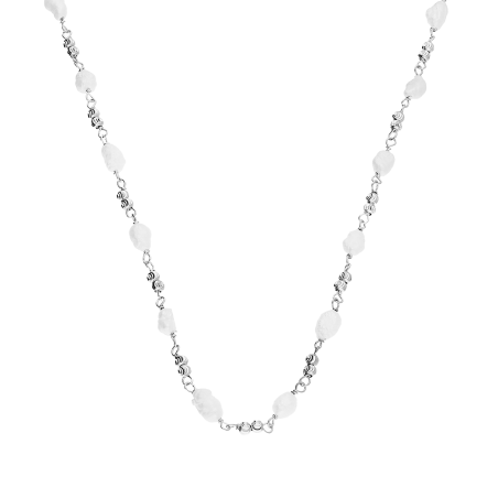 Naszyjnik srebrny z perłami o nieregularnym kształcie
