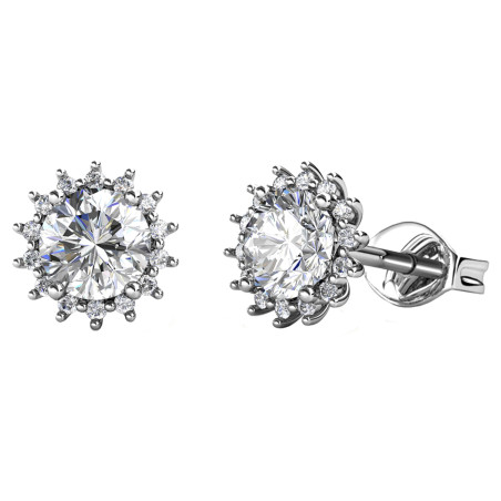 Kolczyki srebrne z moissanitem
