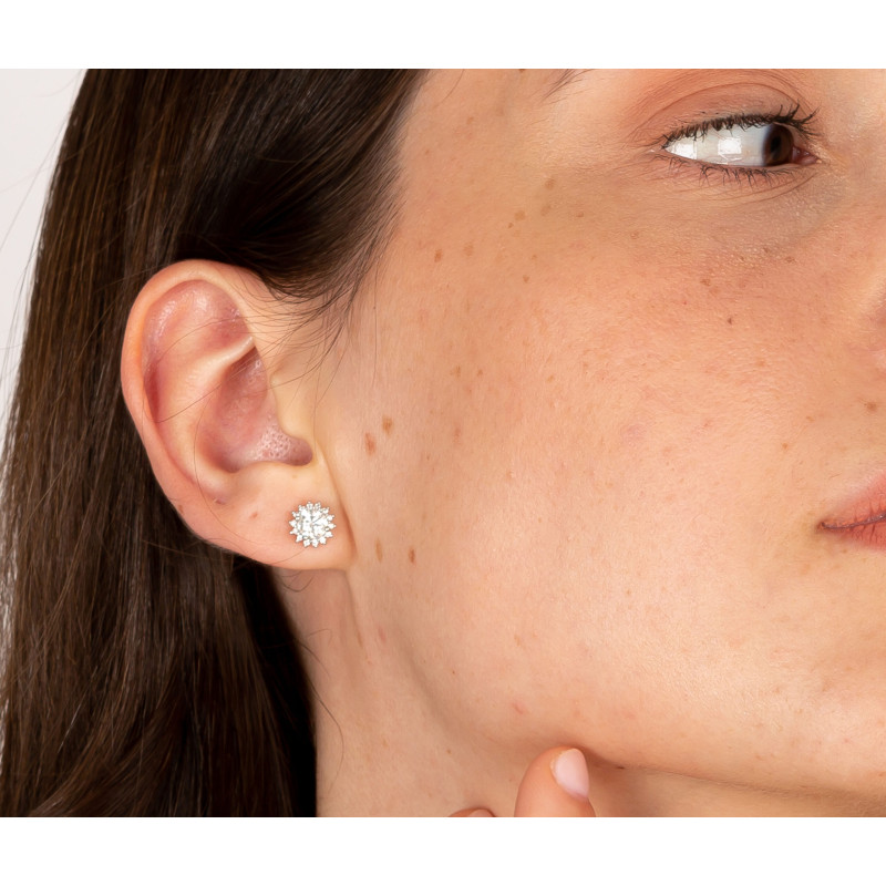 Kolczyki srebrne z moissanitem