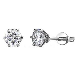 Srebrne Kolczyki z Moissanitem Sztyfty - JubilerSezam.pl