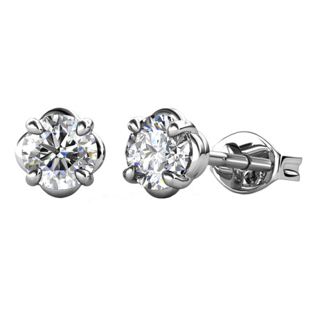 Kolczyki srebrne z moissanitem