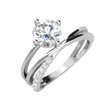 Pierścionek srebrny z moissanitami