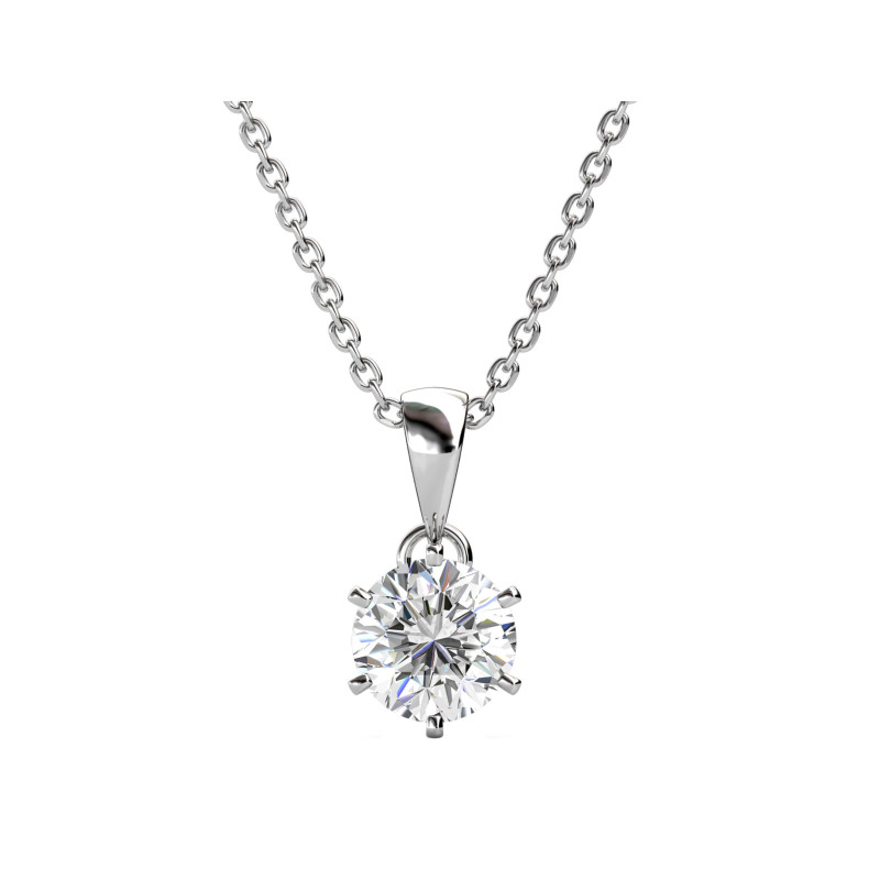 Naszyjnik srebrny z moissanitem w sześciu łapkach