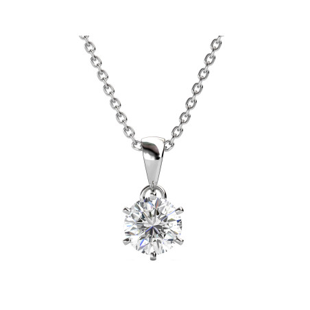 Naszyjnik srebrny z moissanitem w sześciu łapkach