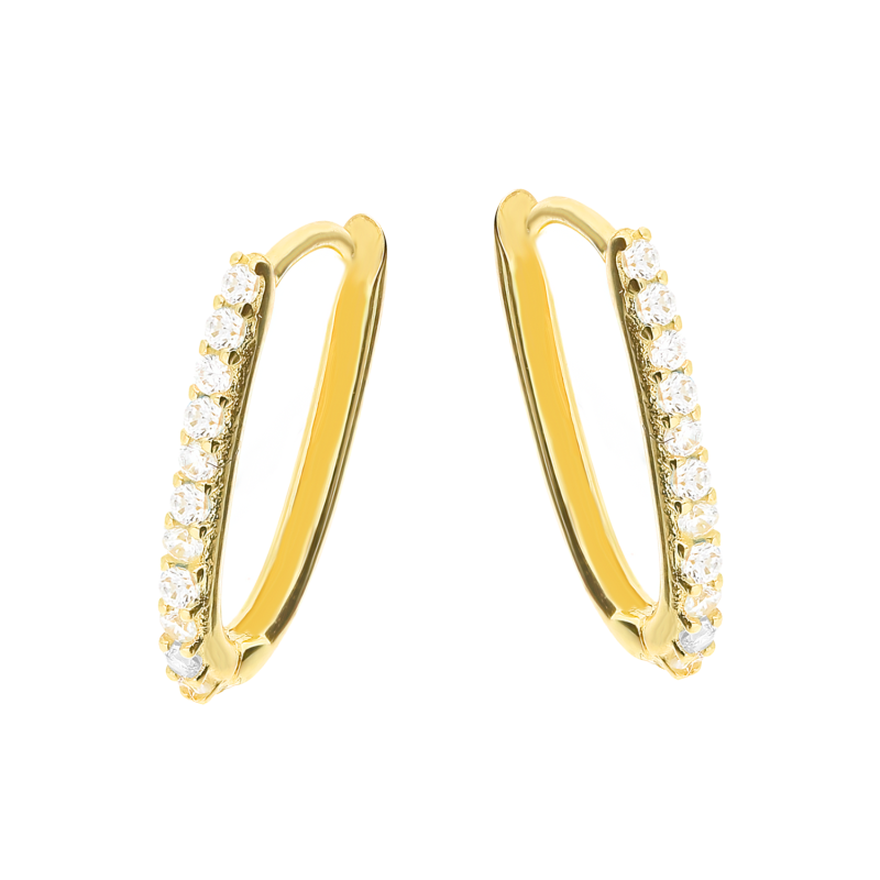 Kolczyki złote rząd białych cyrkonii/zatrzask AR VX8-VX8ZH0223 próba 585