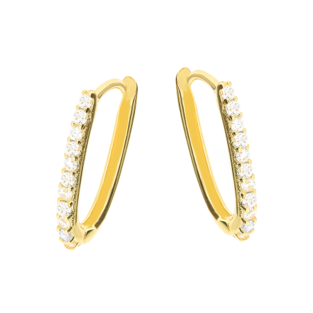 Złote kolczyki z cyrkoniami pr. 585 - JubilerSezam.pl