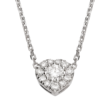 Naszyjnik z diamentowym sercem z białego złota - JubilerSezam.pl