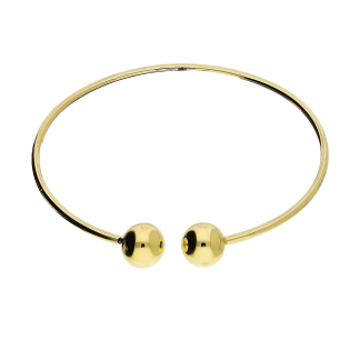 Bransoleta złota bangla z dwoma kulkami próba 585