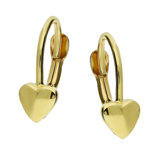 Kolczyki złote dla dziewczynki serce blask/bigiel zam.próba 585