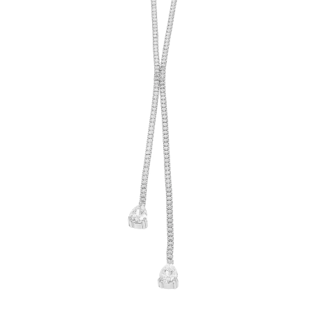 Naszyjnik srebrny z białymi cyrkoniami