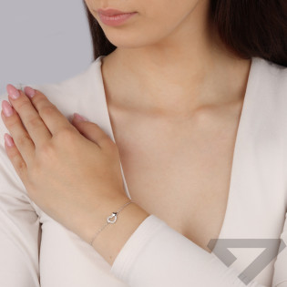 Srebrna Bransoletka Serce z Cyrkoniami - JubilerSezam.pl