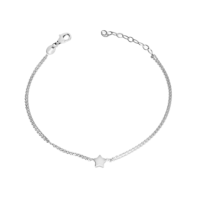 Bransoleta srebrna gwiazdka na podwójnej bransolecie