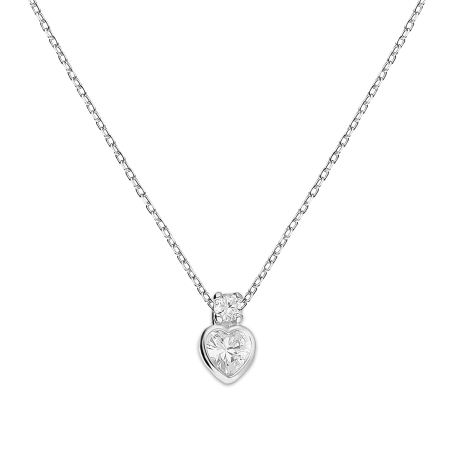 Naszyjnik srebrny z sercem i cyrkonią