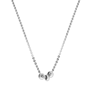 Naszyjnik srebrny trzy małe oponki