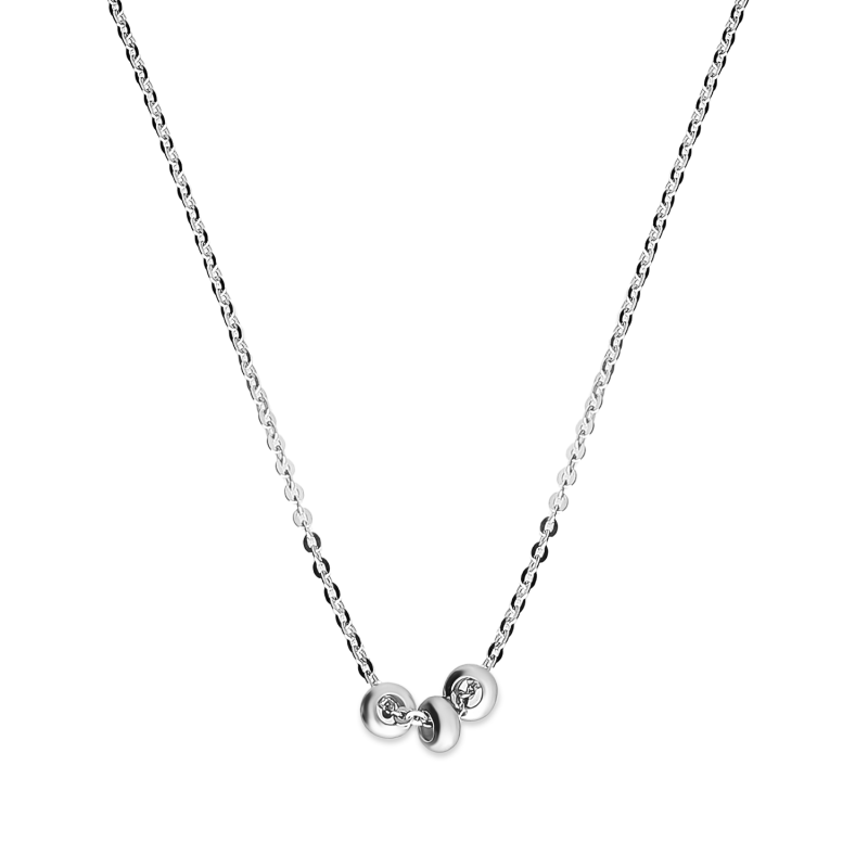 Naszyjnik srebrny trzy małe oponki