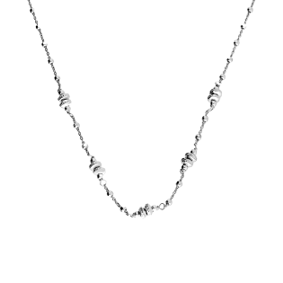 Naszyjnik srebrny z oponkami i kulkami