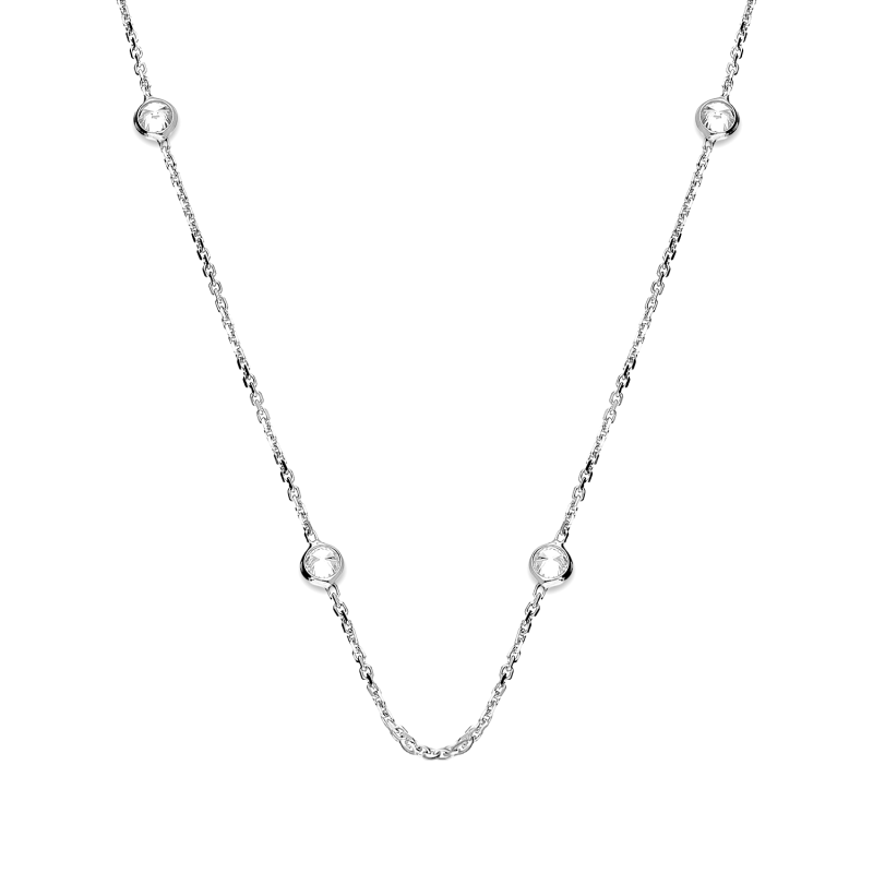 Srebrny Naszyjnik z Cyrkoniami - Subtelna Elegancja - JubilerSezam.pl