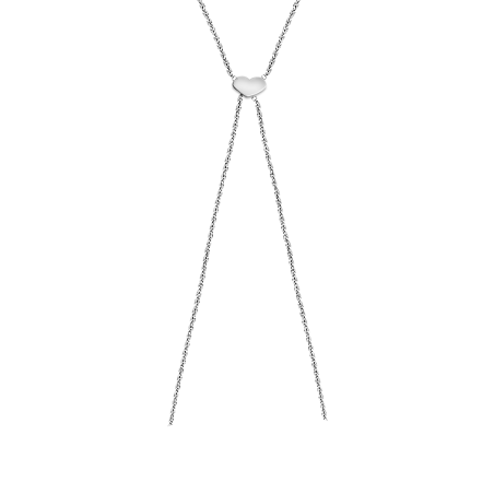 Naszyjnik srebrny krawatówka z gładkim sercem