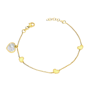 Pozłacana bransoletka z sercami - delikatna i romantyczna - JubilerSezam.pl