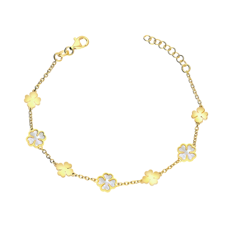 Bransoleta pozłacana z koniczynkami