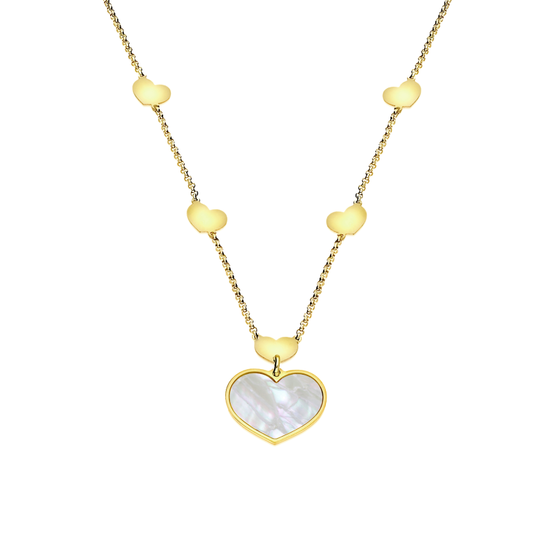 Naszyjnik pozłacany z sercami