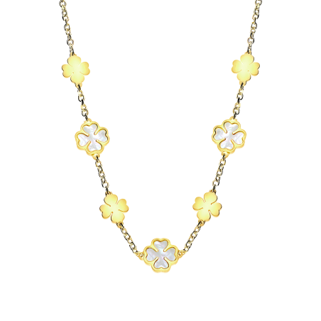 Naszyjnik pozłacany z koniczynkami