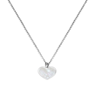 Naszyjnik srebrny z sercem z masą perłową