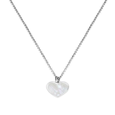 Naszyjnik srebrny z sercem z masą perłową