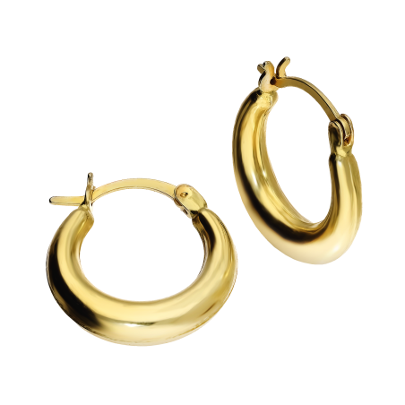 Złote kolczyki koła poszerzane pr. 585 - JubilerSezam.pl