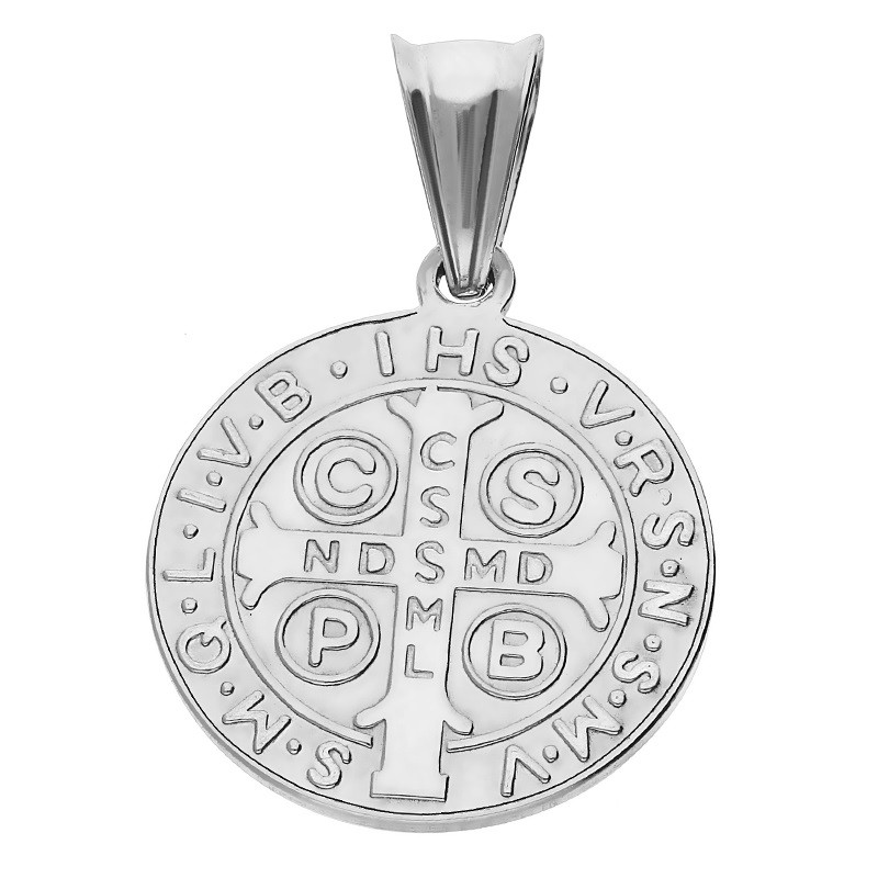 Medalik srebrny rodowany Benedyktyński