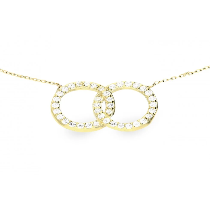 Złoty naszyjnik klanówka z cyrkoniami - JubilerSezam.pl