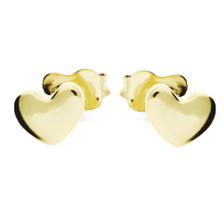 Kolczyki złote serca gładkie
