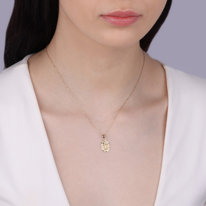 Medalik złoty Matka Boska z Guadalupe w owalu próba 375