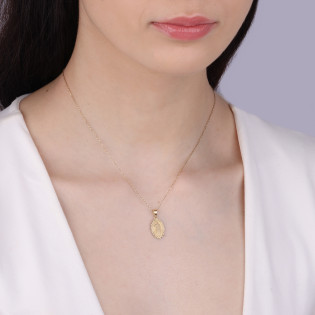 Medalik złoty Pan Jezus Zmartwychwstały w owalu próba 585