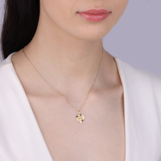 Złoty Medalik Matki Boskiej Częstochowskiej Serce pr. 585 - JubilerSezam.pl