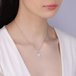 Medalik z białego złota Szkaplerz pr. 585 - JubilerSezam.pl